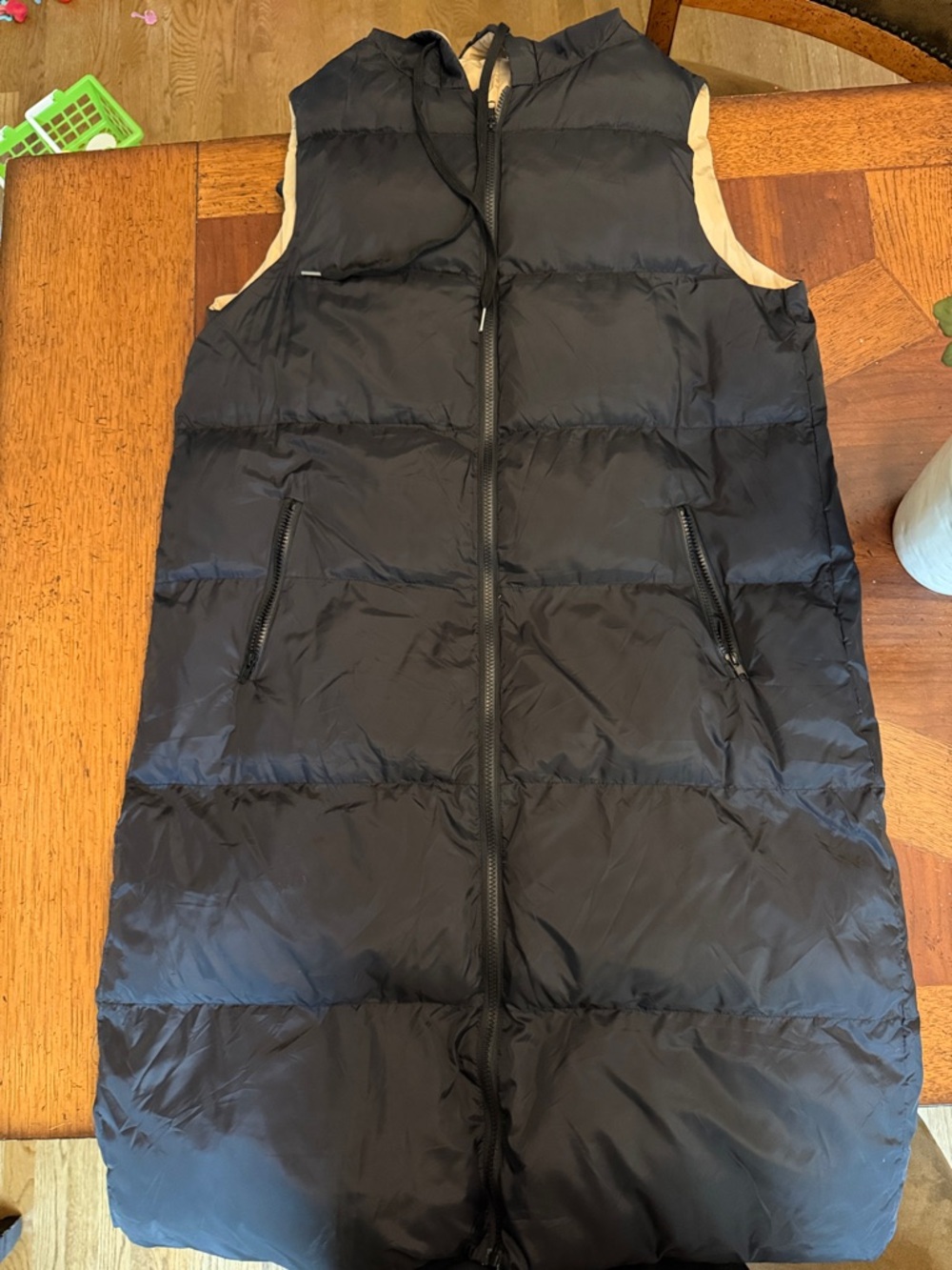 Long Black Quilted Puffer Vest - Sleeveless Insulated Layer